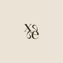 XE letter luxurious concept elegant wedding dynamic line monogram logo