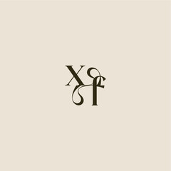 XF letter luxurious concept elegant wedding dynamic line monogram logo