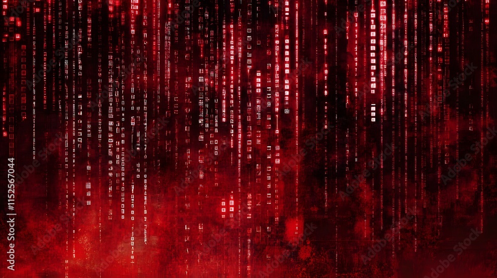Poster abstract red digital code background