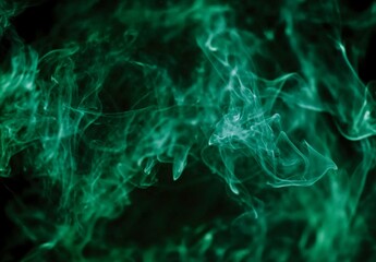 Fototapeta premium Abstract Emerald Green Smoke Swirls Background