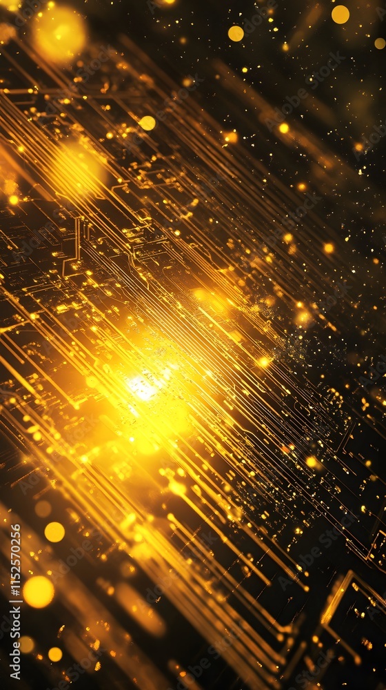 Aufkleber angled view of illuminated circuit board