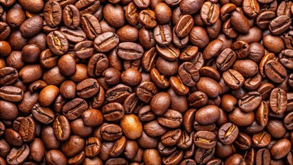 Obraz premium coffee beans in macro view of top surface, coffee bean detail, coffee roast