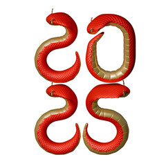 2025 Chinese New Year Of Snake Top View Vertical Composition 3D Illustration