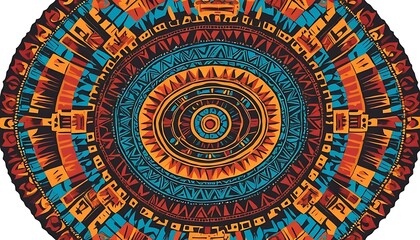 Vibrant Circular Indigenous Pattern Design Artwork
