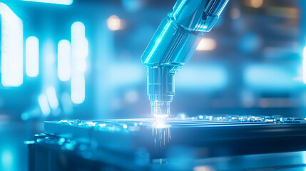 Robotic Arm Assembling Vehicle in High Tech Manufacturing Facility