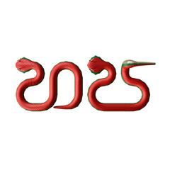 Obraz premium Chinese New Year Of Snake 3D Design Element Top Flat View