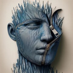 Fractured Denim Threads of Thought