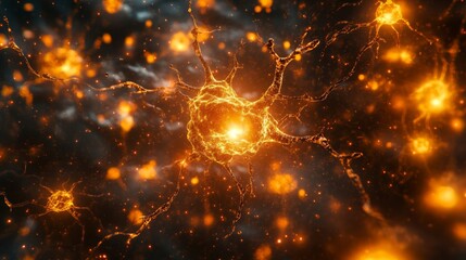 A Glowing Neuron Network in Abstract Space