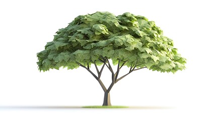 Lush green tree in natural setting graphic art minimalist view