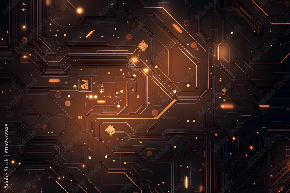Poster copper circuit board with illuminated pathways
