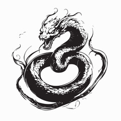 Dragon Vector Images. Chinese Dragon Vector Images isolated on white background.