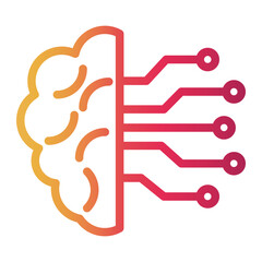 brain Line Gradient Icon