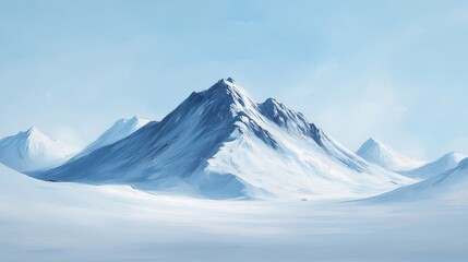 Majestic Snowy Mountain Range Under a Clear Sky