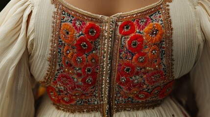 Ornate Embroidered Blouse Back Detail Floral Design