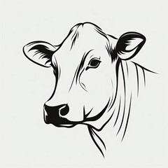 Minimalistic simple sketch drawing A hastily drawn Cow, Cow sketch
