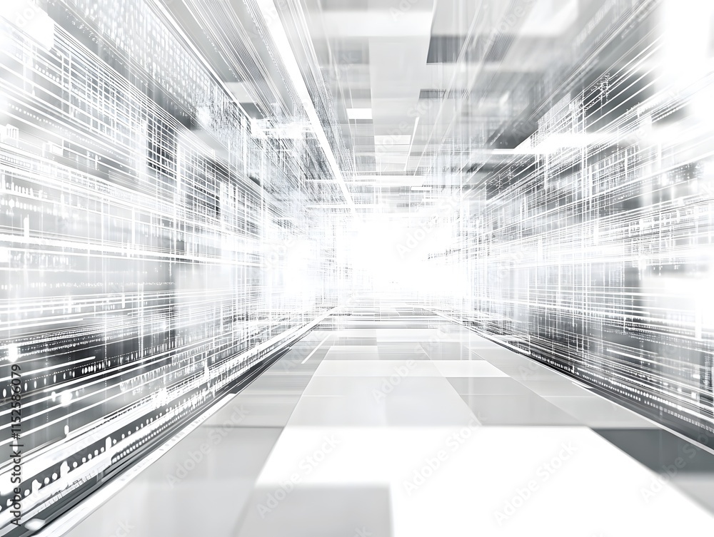 Poster grayscale digital tunnel visualization