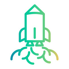 rocket Line Gradient Icon