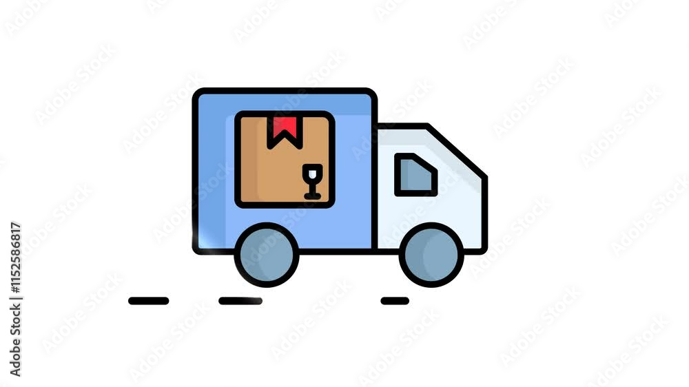 Poster delivery animated icon. animated truck icon. animated icon related to delivery goods. suitable for u