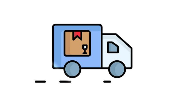 Delivery animated icon. animated truck icon. animated  icon related to delivery goods. suitable for user interface, provide visual feedback and more. animation with transparent background