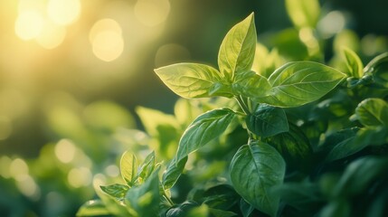 Lush Green Leaves Basking In Sunlight