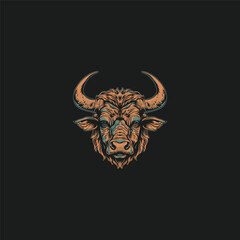 Buffalo taurus zodiac sign design vector template