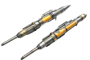 Two Different Harpoon Next to Each Other with Some Space Between PNG