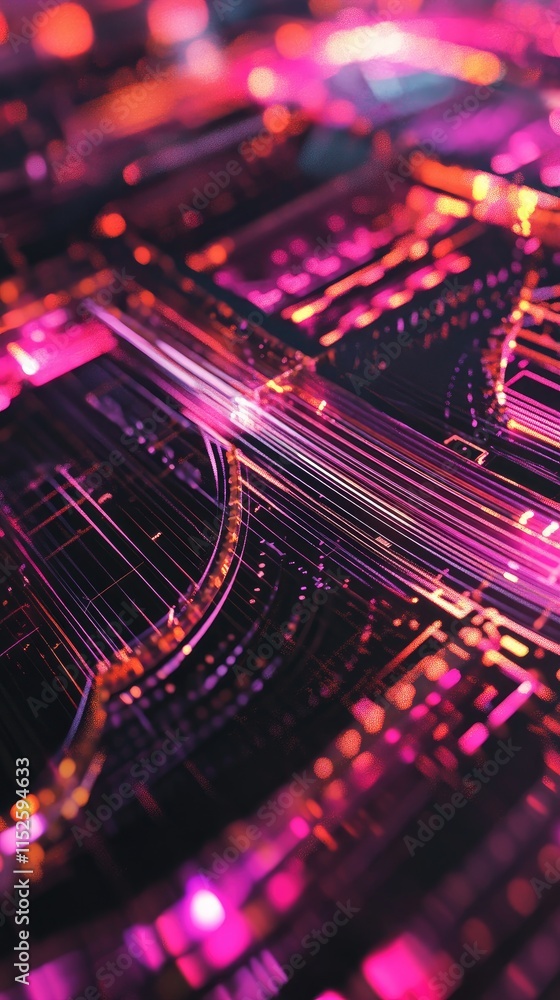 Poster abstract digital design featuring vibrant colors and dynamic lines.