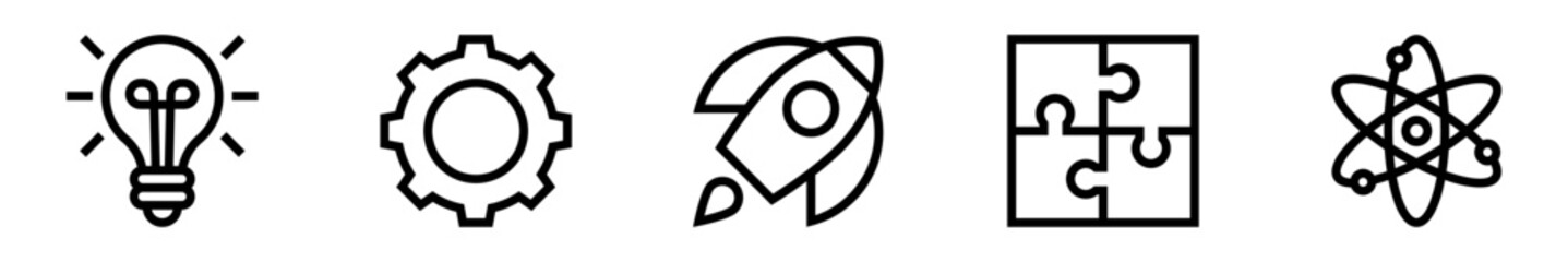 Innovation icon set. Idea, technology, creativity