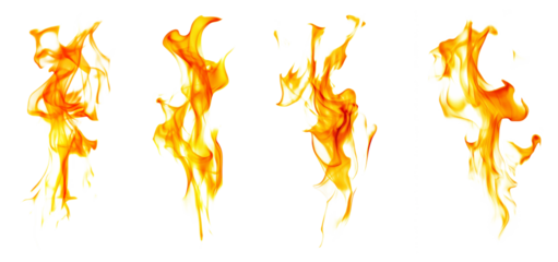 Fire flames isolated on white background