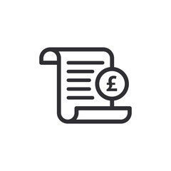 Payment symbol. Pound sign. Billing. Invoice sign. Cashier. Price icon. Checkout receipt. Pay icon. Money sign. Finance symbol. Cash back. Investment. Financial savings. Exchange. Bill. Coin icon. 