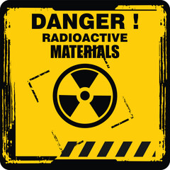 Obraz premium Danger, radioactive materials, sign vector