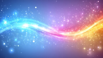 Fototapeta premium Abstract Colorful Waves with Sparkling Lights Background