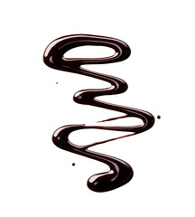 High-Quality PNG of Chocolate syrup drizzle isolated on white background. Splashes of sweet chocolate sauce. Top view – High Resolution