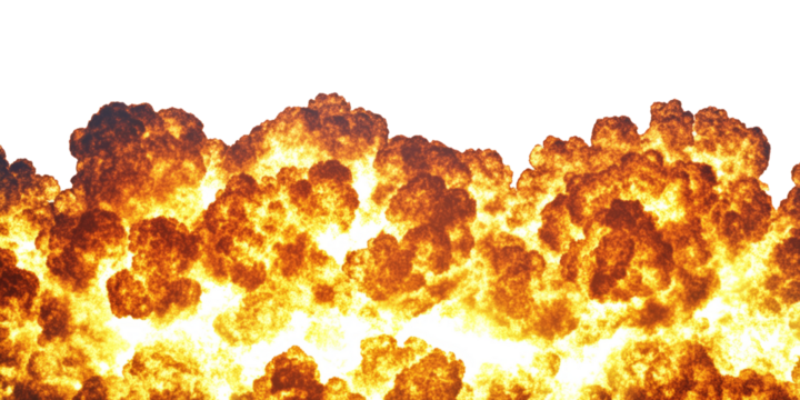 High-Quality PNG of huge bomb explosion  Fire flames Isolated on White Background – High Resolution