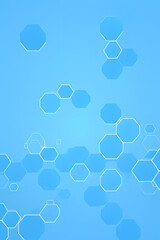 Abstract blue technology hexagonal background