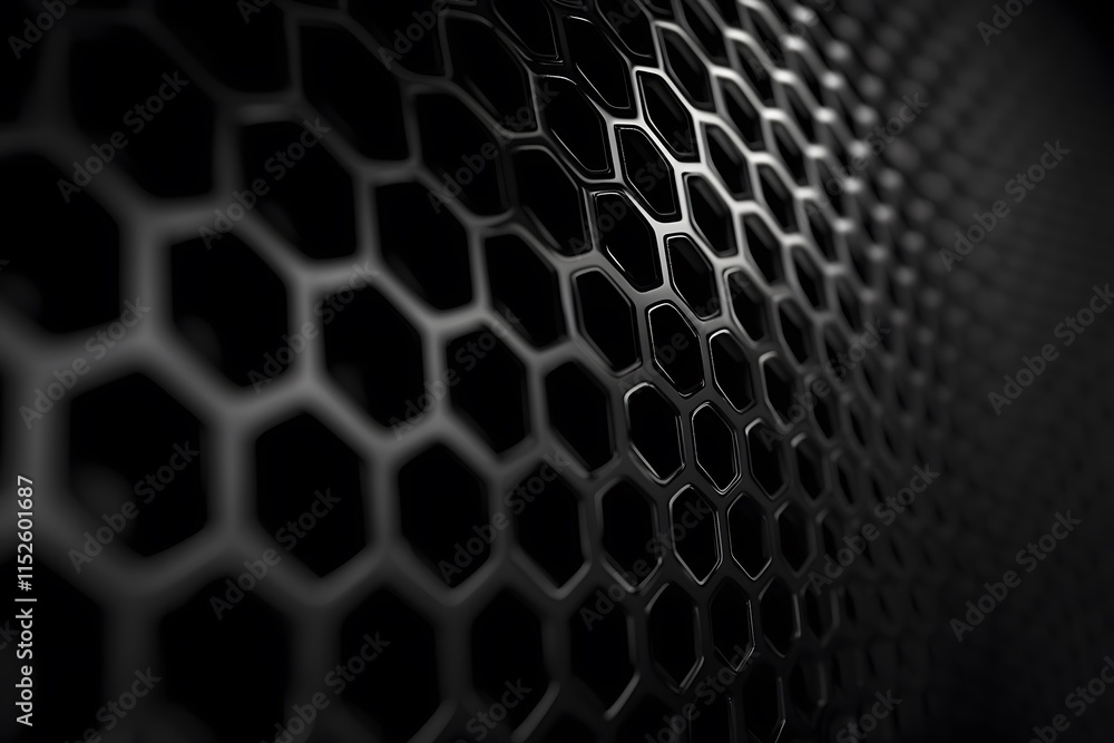 Poster metallic honeycomb grid pattern