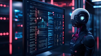 Naklejka premium Ai cyber robot concept