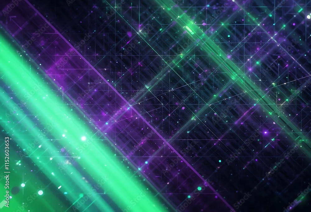 Poster abstract digital grid pattern with glowing lines