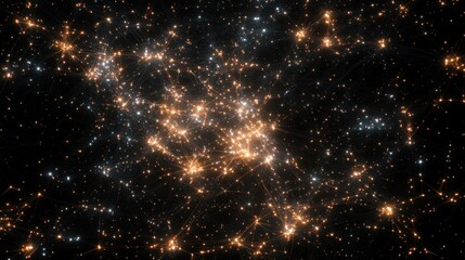 Fototapeta premium A cosmic scene depicting a cluster of stars interconnected in a vast universe.