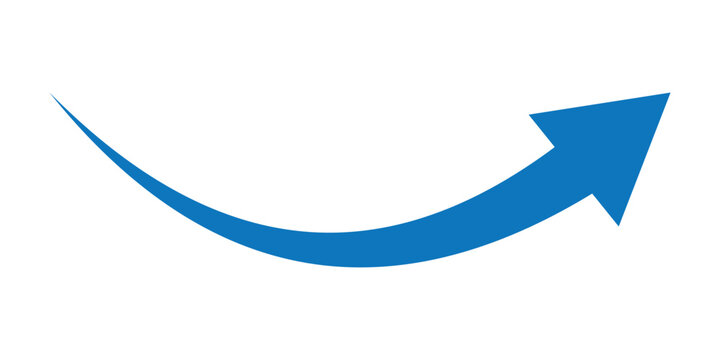 blue arrow icon on white background. flat style. arrow icon for your web site design, logo, app, UI. arrow indicated the direction symbol. curved arrow sign.