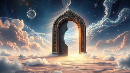 glowing runes on mystical gateway