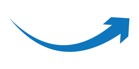 blue arrow icon on white background. flat style. arrow icon for your web site design, logo, app, UI. arrow indicated the direction symbol. curved arrow sign.
