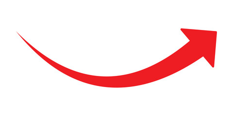 red arrow icon on white background. flat style. arrow icon for your web site design, logo, app, UI. arrow indicated the direction symbol. curved arrow sign.