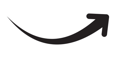 black arrow icon on white background. flat style. arrow icon for your web site design, logo, app, UI. arrow indicated the direction symbol. curved arrow sign.