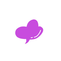 purple speech bubble vector