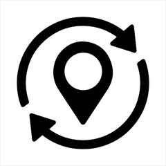 Location outline icon vector art illustration.