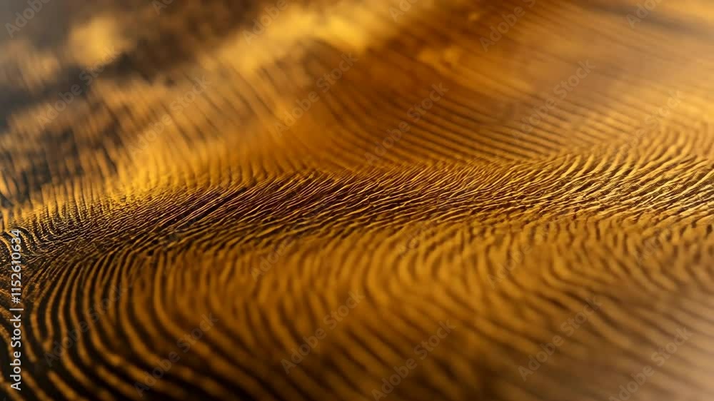 Aufkleber textured surface of wood reflecting golden light, creating intricate patterns at an indoor setting d