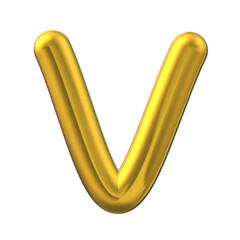 3D Gold Letter V Design