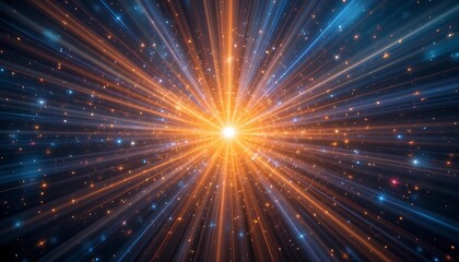 Obraz premium Radiant Cosmic Rays Burst From Celestial Core