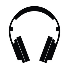 Headphones icon, vector, silhouette, outline, illustration, isolated on a white background